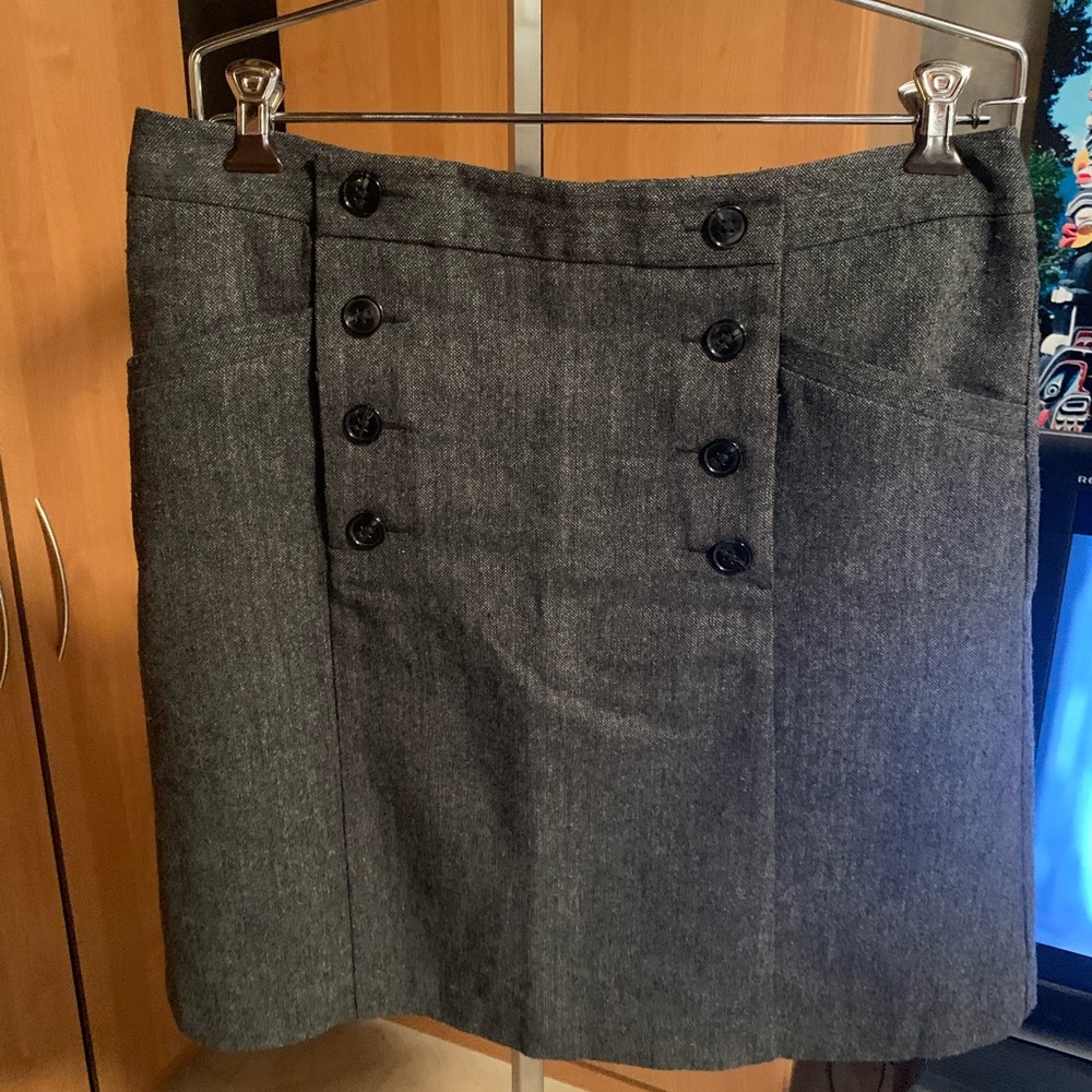 GAP Charcoal Double-Breasted Pencil Skirt